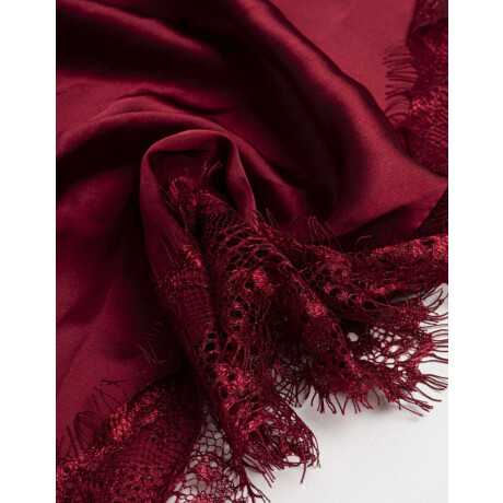 Pañuelo Raso Encaje Rojo Medio