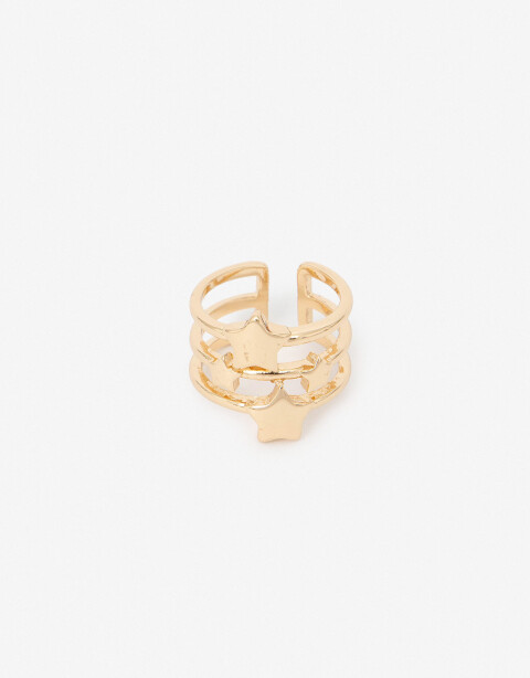 Anillos Medianos y Grandes Metal Anillo Estrellas - Dorado