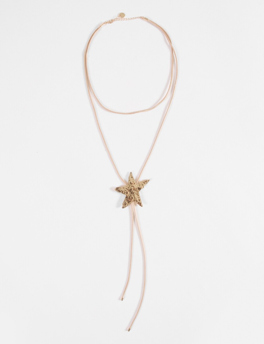 Collar cordón estrella metálica - dorado 