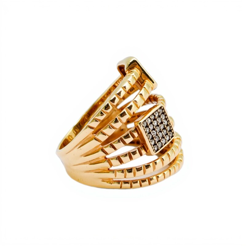Anillo Tiras -Oro bajo-Piedra Zirconia-AN8216 conpiedra