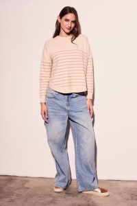 Sweater Rayado Rosa Viejo