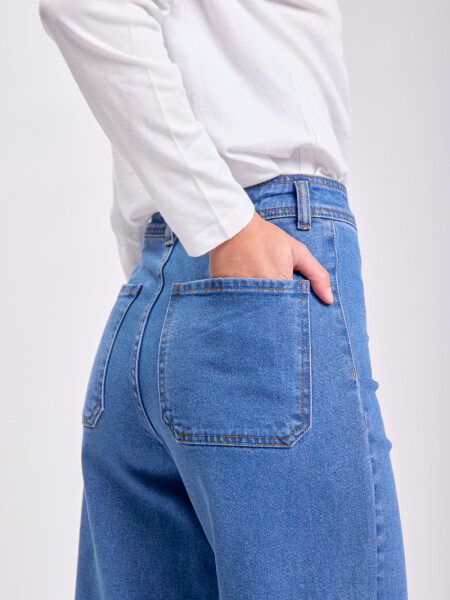 Pantalón jean ancho Azul Medio