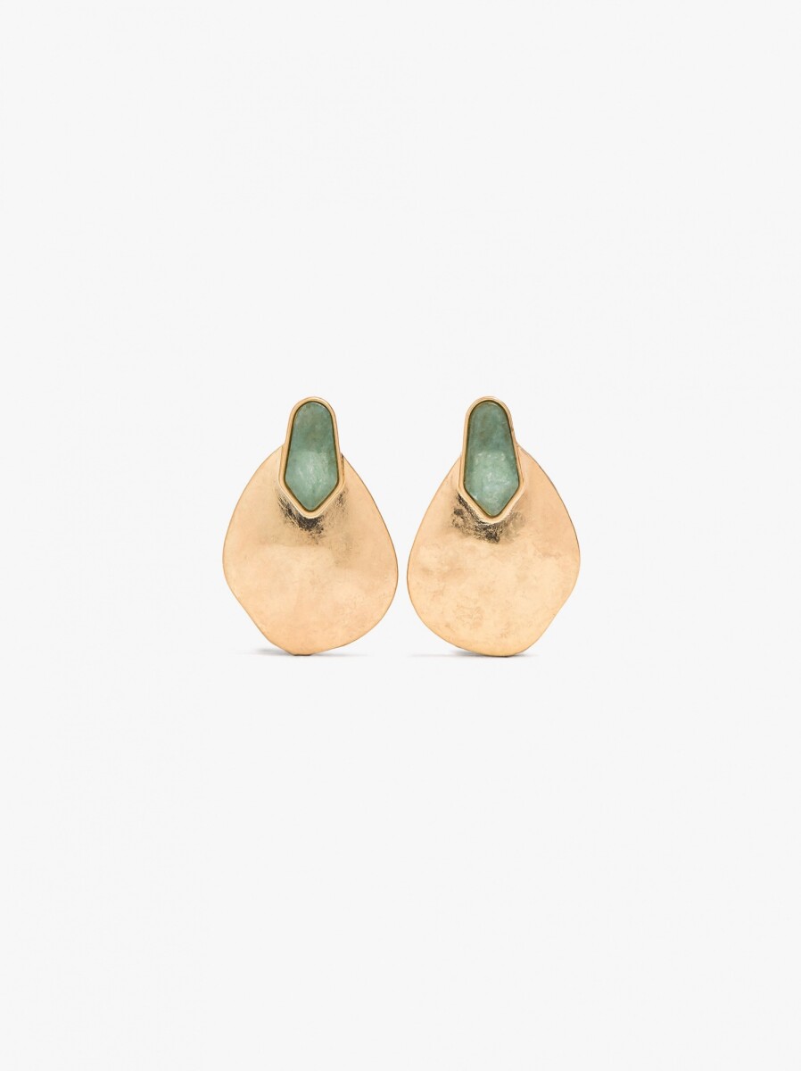 Pendientes Irregulares Con Piedras - verde 