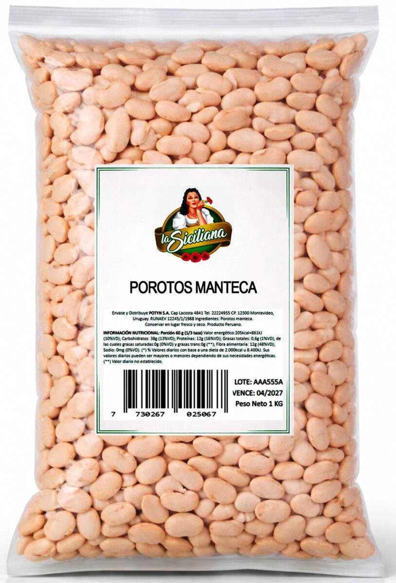 POROTO MANTECA LA SICILIANA PAQ. 1K 