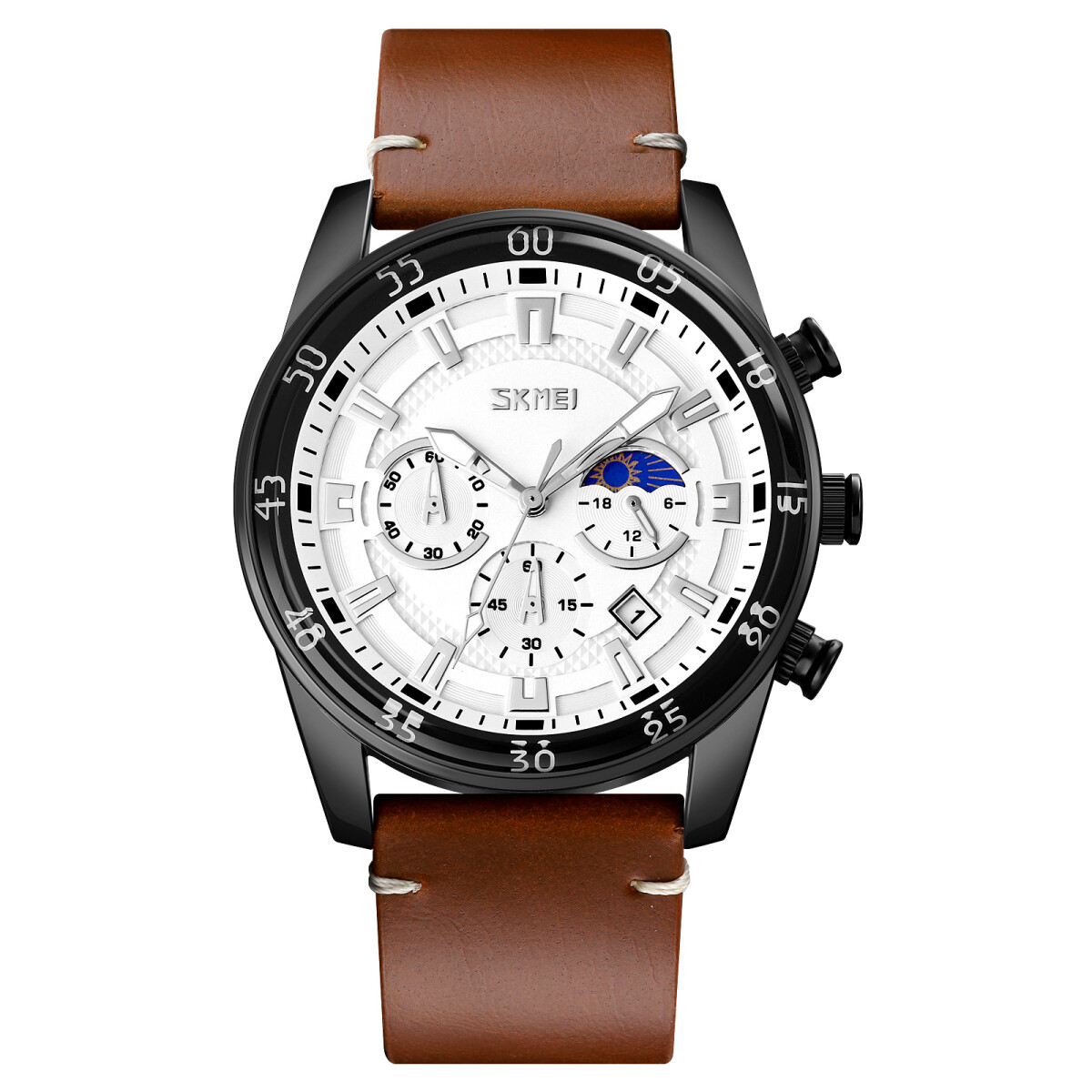 Reloj Skmei 9249bnsi Para Hombre Correa De Cuero 