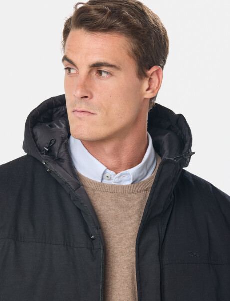 CAMPERA REVERSIBLE CAPITONEADA Negro