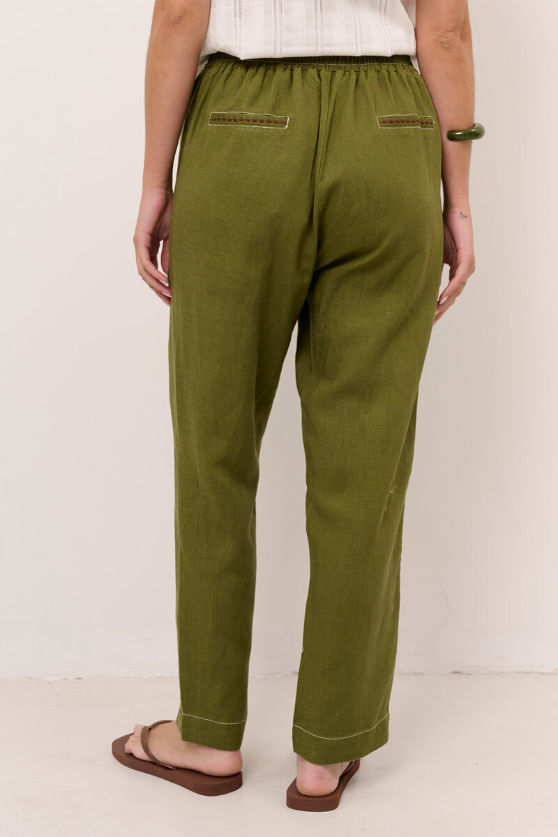 PANTALON LINO NET VERDE