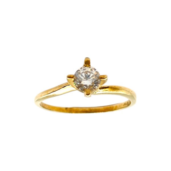 Anillo Solitario-Oro bajo-Piedra Zirconia-AN8078 conpiedra