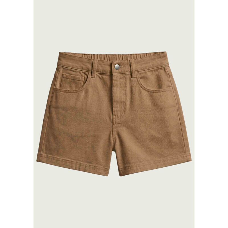 SHORTS FEM MARROM MEDIO