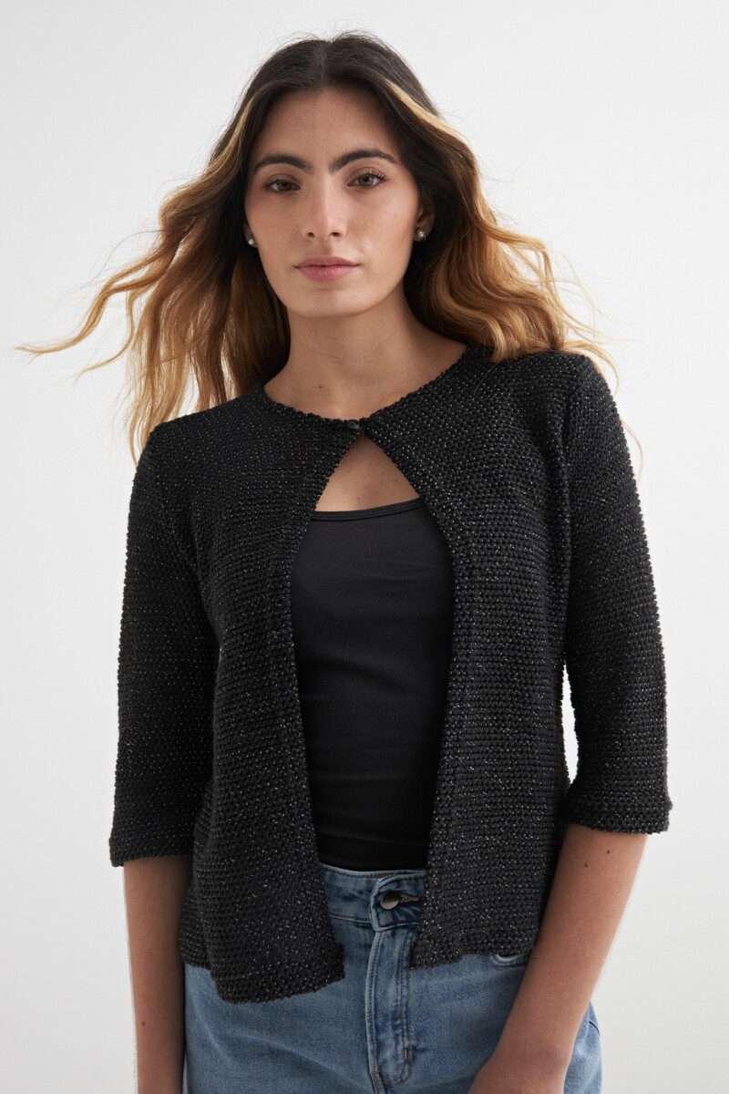 Cardigan mangas 3/4 - Negro 
