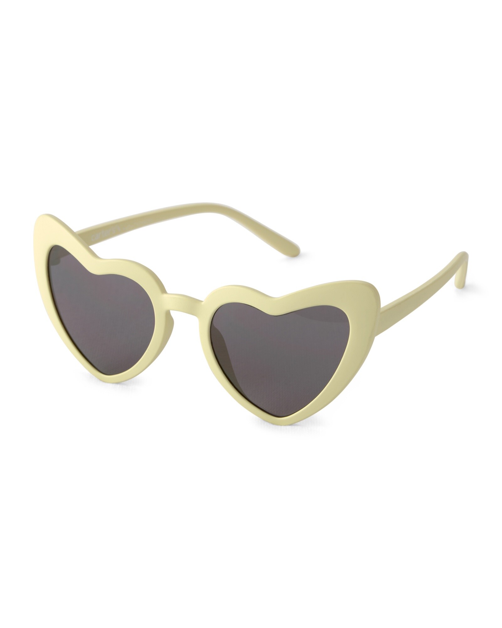 Lentes de sol, protección 100% UVA-UVB, diseño corazón, amarillos. Talle 4/7 Sin color