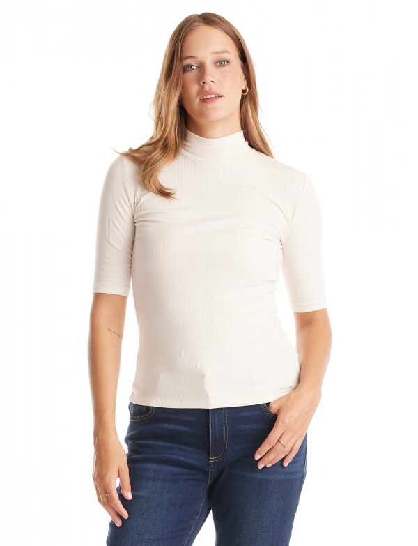 Remera Mock Neck BEIGE CLARO