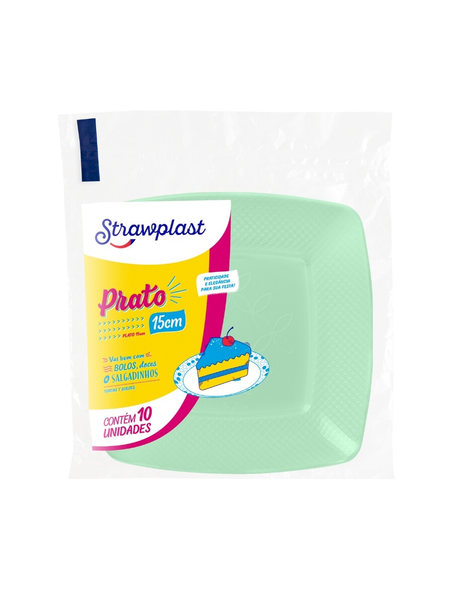 PLATOS CUADRADOS 15cm verde