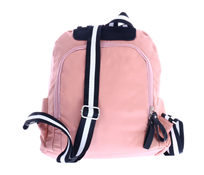 Mochila Miss Carol con tiras estampadas CRISTAL Rosado