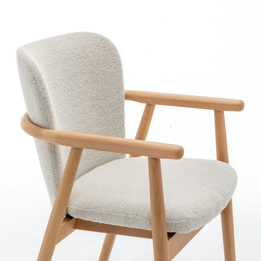 BUTACA DE COMEDOR MADERA NATURAL-BEIGE ALBA