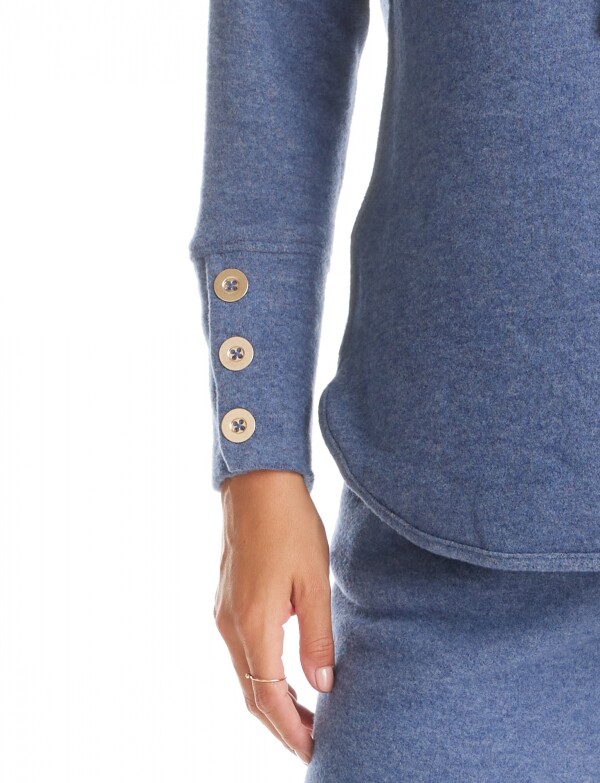 Buzo Soft Cuello Volcado AZUL