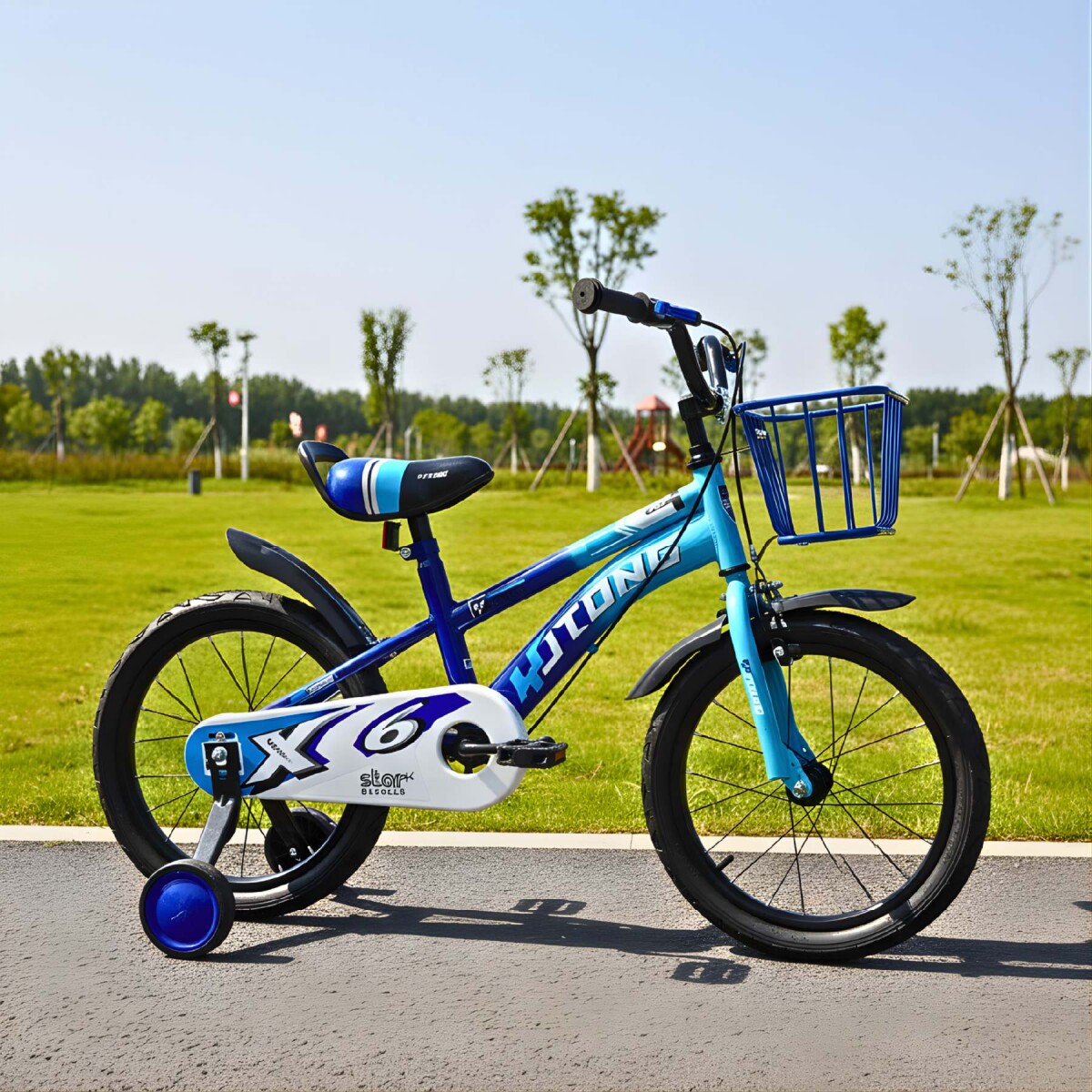 Bicicleta Infantil Yjtong Rod 16 Canasto Parrilla Rueditas - Azul 1 