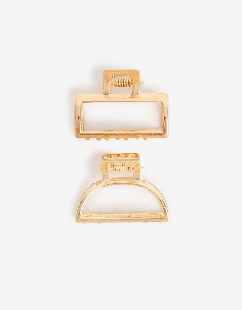 Broches Sets Metal Set De Dos Broches Chicos De Metal. - Dorado