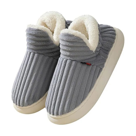 Set Invierno Pantuflas Unisex Y Calienta Cama 1 Plaza HTS Gris