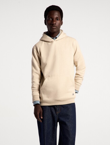 BUZO CON CAPUCHA MODELO COMFORT BEIGE