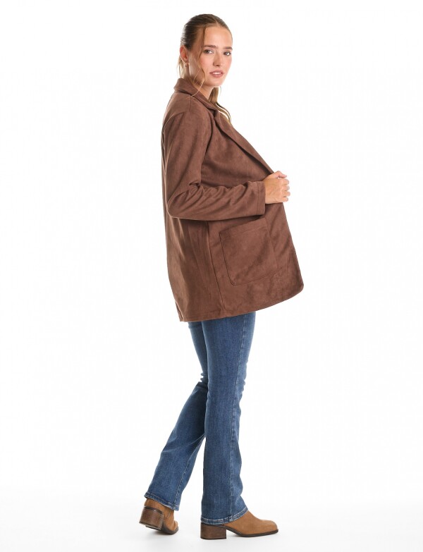 Blazer Faux Suede MARRON