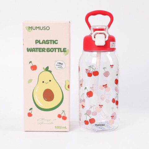 BOTELLA CON TAPA ABATIBLE DE CEREZAS (ROJA/1000 ML) BOTELLA CON TAPA ABATIBLE DE CEREZAS (ROJA/1000 ML)