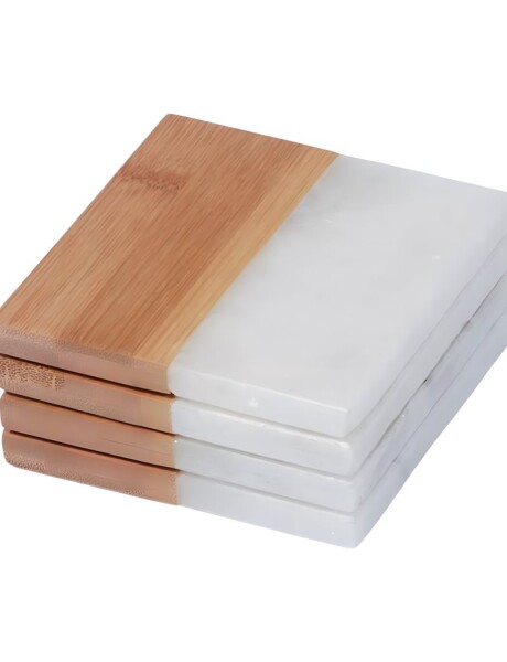 SET 4 POSAVASOS BAMBU MARMOL 10x10CM NATUR/BLANCO SET 4 POSAVASOS BAMBU MARMOL 10x10CM NATUR/BLANCO