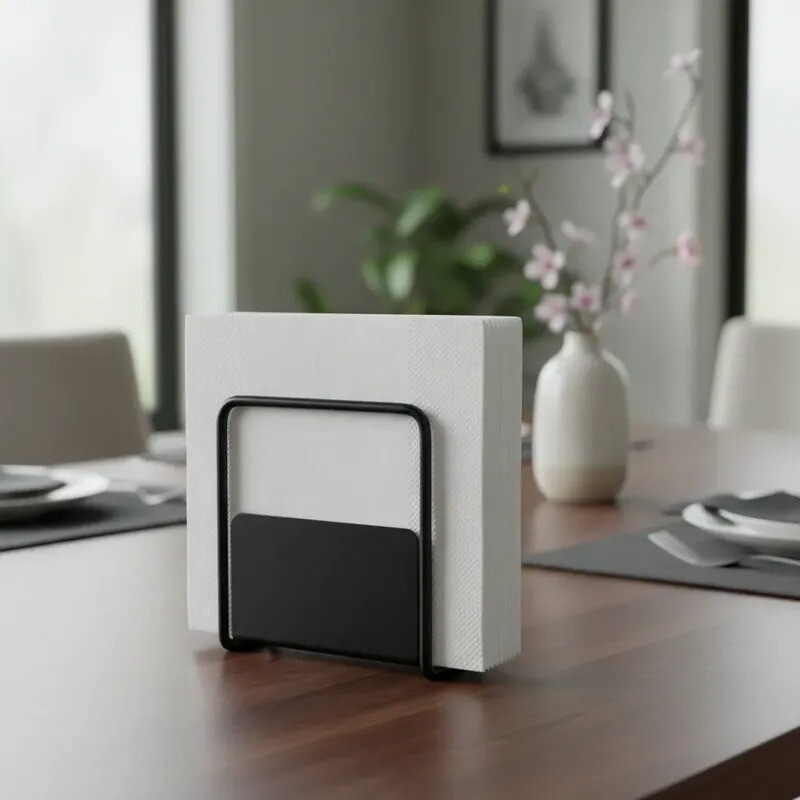 Servilletero Chico De Acero Negro Servilletero Chico De Acero Negro