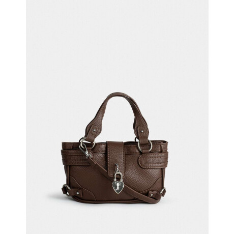 Bandolera Con Charm Marron Oscuro