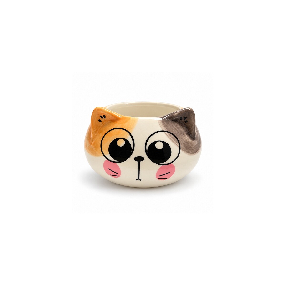 Maceta de cerámica gato naranja y gris - Blanco 