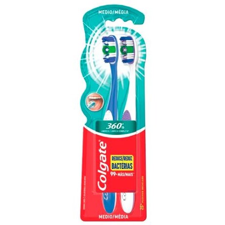 COLGATE CEPILLOS 360º LIMPIEZA PROFUNDA MEDIO X2 COLGATE CEPILLOS 360º LIMPIEZA PROFUNDA MEDIO X2