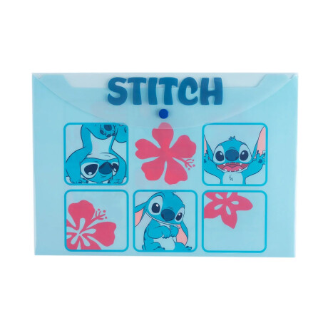 Sobre Zip Mooving Licencia A4 Stitch Celeste