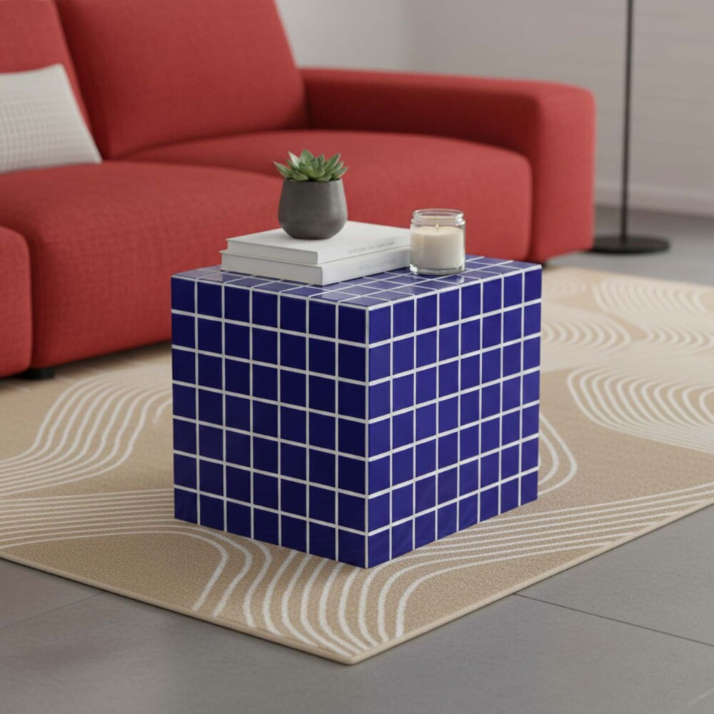 MESA LATERAL CERAMICA AZUL EGEO