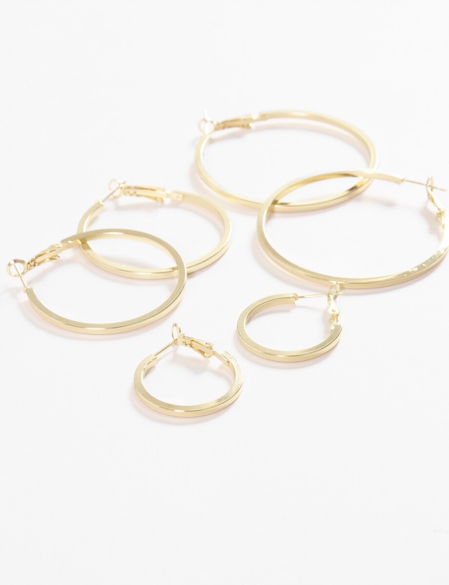 Set de aros gruesos - dorado 