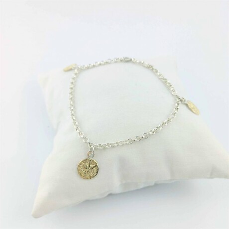 Pulsera de plata 925 con double de oro 18k. Espíritu Santo. Pulsera de plata 925 con double de oro 18k. Espíritu Santo.
