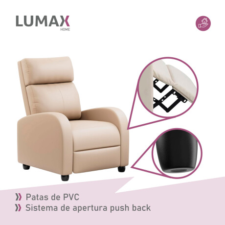 Sillón Reclinable Charlton Butaca Sofa Living Beige