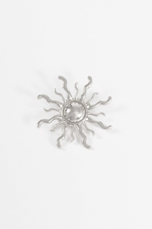 Prendedor sol plateado