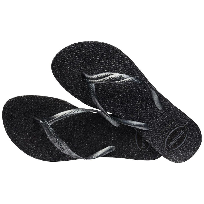 Sandalias de Mujer Havaianas Fantasia Gloss Negro - Gris