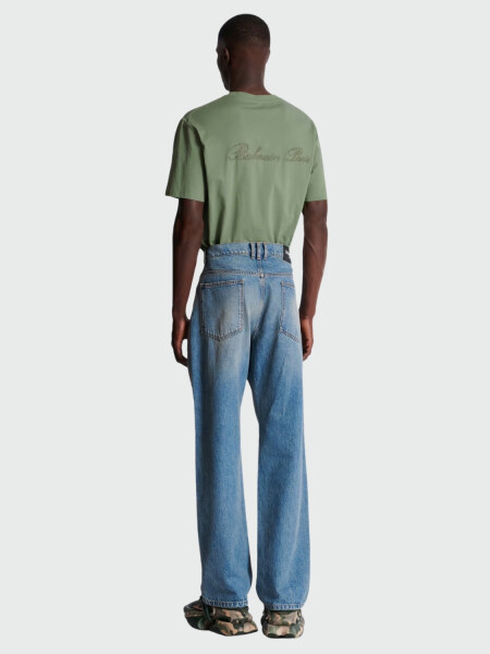 Balmain - Jean con efecto desgastado de corte holgado Azul