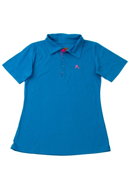 Remera Dama tipo Polo Azul francia