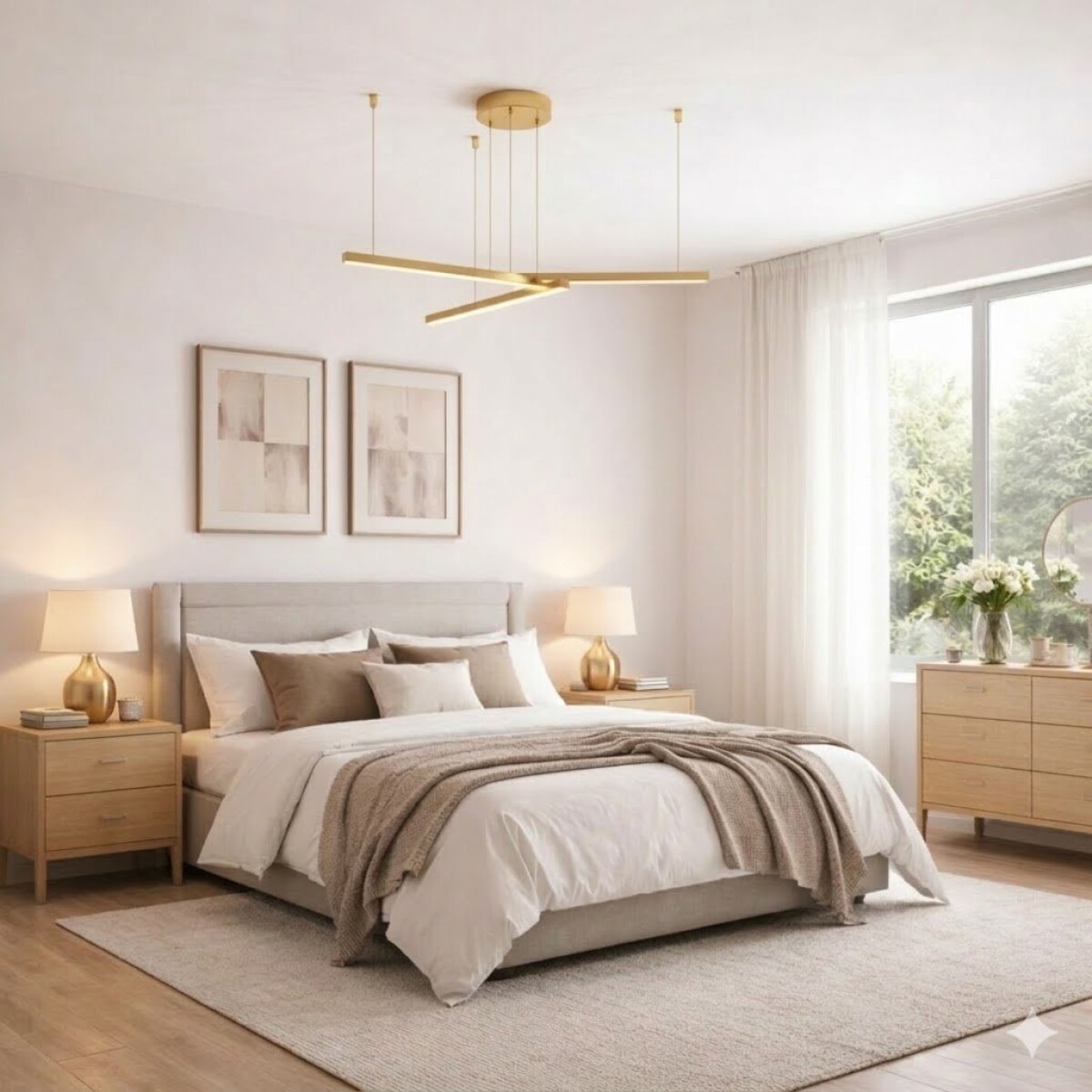 Colgante Led lineal 3 barras 30W Dimerizable - DORADA 