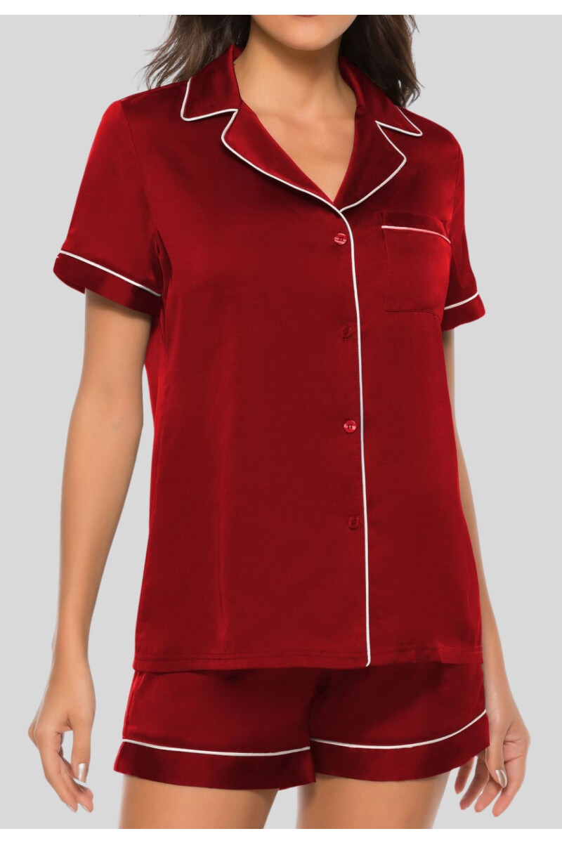 PIJAMA SEDA ROJO