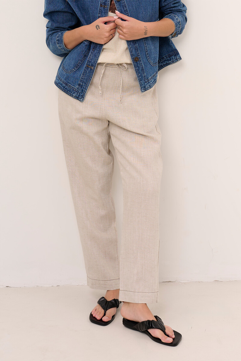 PANTALON LINO NET BEIGE