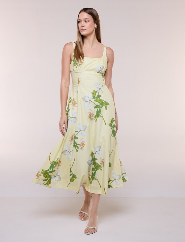 Vestido Algodón Flores AMARILLO/MULTI