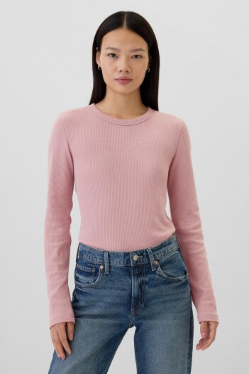Remera Waffle Cuello Redondo Mujer Lilas Pink 16-1708 Tcx