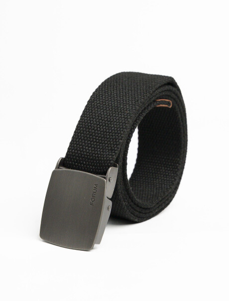Cinturón de Lona Canvas Hebilla Automática 120 cm Negro