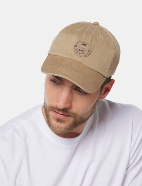 GORRO LONA CON PARCHE Beige