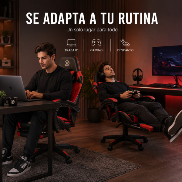 Silla Escritorio Gamer Ergonómica Reclinable Apoya Pies Goldtech Giratoria Silla Escritorio Gamer Ergonómica Reclinable Apoya Pies Goldtech Giratoria