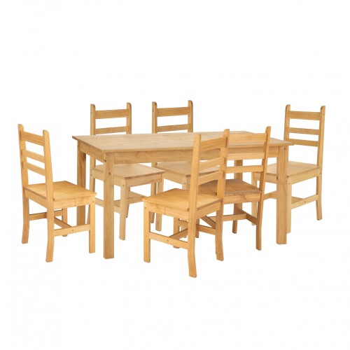 Juego De Comedor Lucia 6 Sillas - Madera Natural