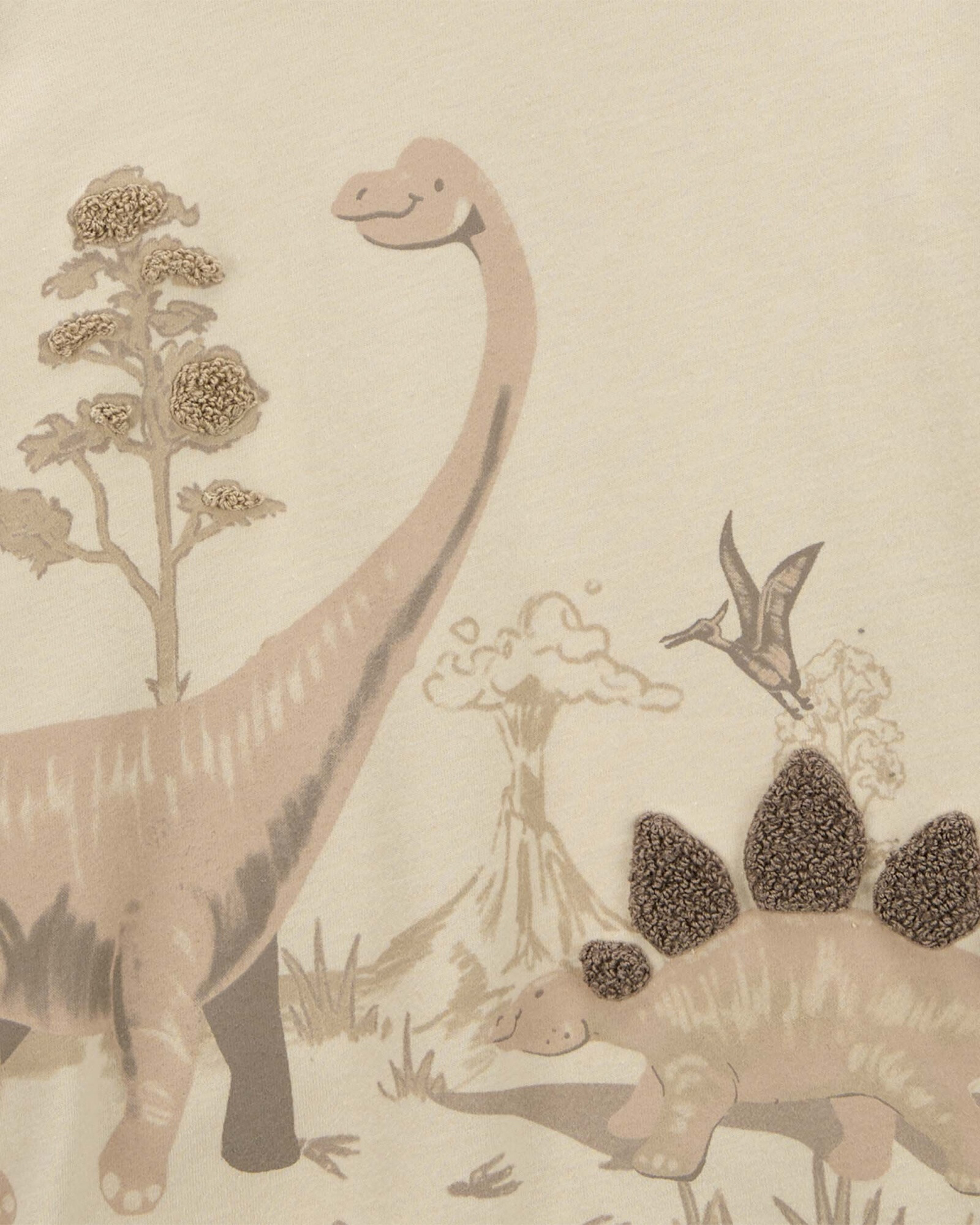 Remera de algodón, con capucha, diseño dinos Sin color